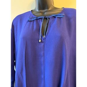 ELLA MOSS Purple Crepe Long Sleeve Top SZ S NWOT Office